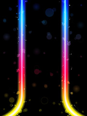 Image showing Rainbow Lines Border with Sparkles and Swirls.