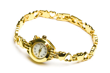 Image showing Woman gold wrist watch