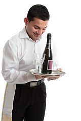 Image showing Smiling waiter, servant or bartender