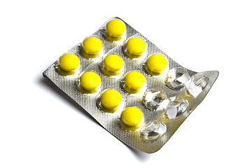 Image showing Yellow Pills isolated on white 