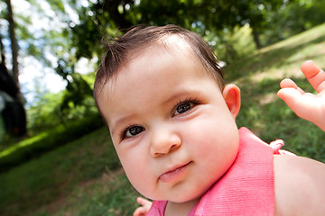 Image showing Funny baby face with big cheeks