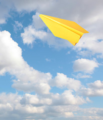 Image showing Yellow paper plane