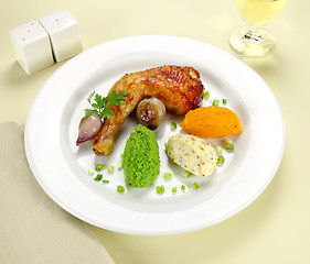 Image showing Chicken Quarter With Vegetables