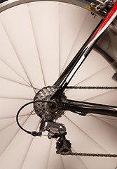 Image showing Bicycle rear wheel in motion