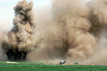 Image showing Explosion. WW2 reenacting. Kiev,Ukraine 