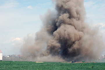 Image showing HDR.Explosion. WW2 reenacting. Kiev,Ukraine 