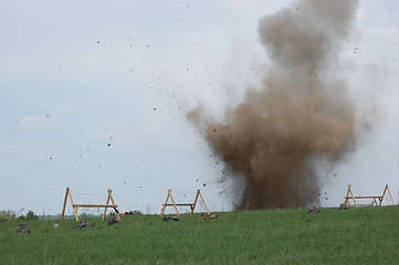 Image showing HDR.Explosion. WW2 reenacting. Kiev,Ukraine 