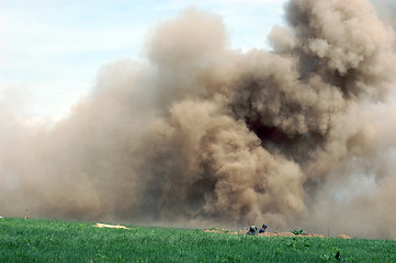 Image showing HDR.Explosion. WW2 reenacting. Kiev,Ukraine 