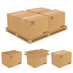 Image showing Set of vector cardboard boxes