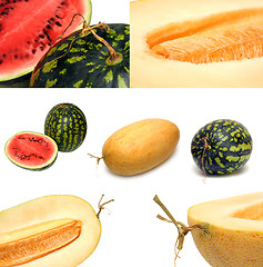 Image showing melon and watermelon set