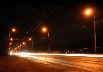 Image showing traffic ob night road