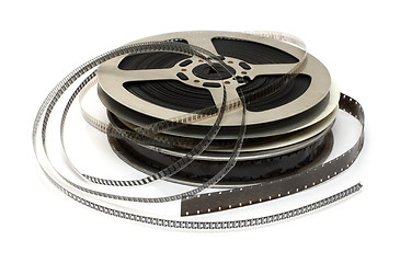 Image showing stack of old movie films