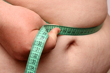 Image showing overweight women stomach