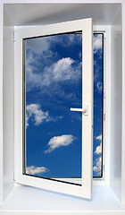 Image showing view on sky through open window
