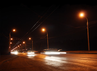Image showing traffic ob night road