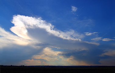 Image showing raining clouds on horizon