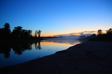 Image showing river landscape after sunset