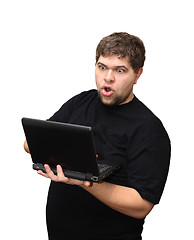 Image showing surprise man with laptop