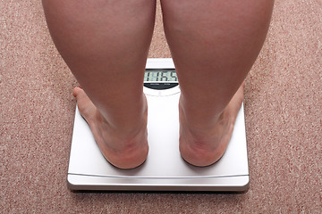 Image showing women legs with overweight