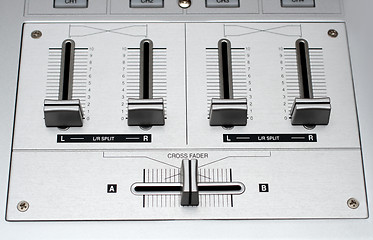 Image showing fading controls of dj music mixer