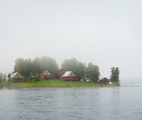 Image showing lake island in fog