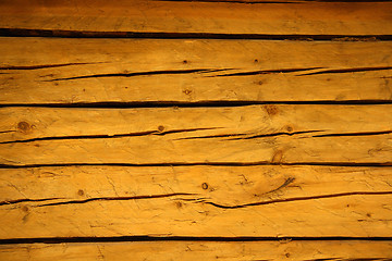 Image showing old cracked brown wooden planks