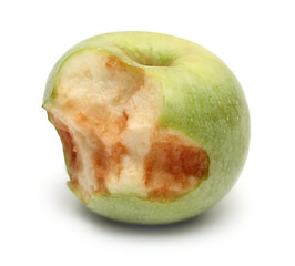 Image showing green bitten apple