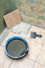 Image showing ceramics brick laying on floor