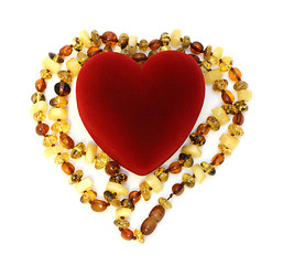 Image showing box heart and amber necklace