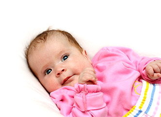 Image showing newborn baby girl on pillow