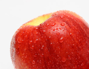 Image showing wet red apple with drops