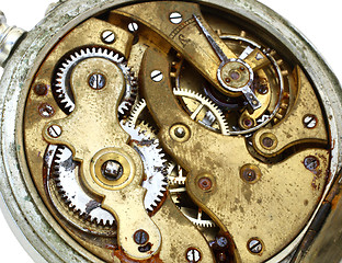 Image showing old pocket watch rusty gear