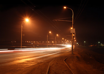 Image showing traffic ob night road