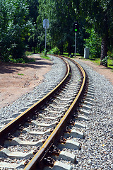 Image showing narrow-gauge curve railway