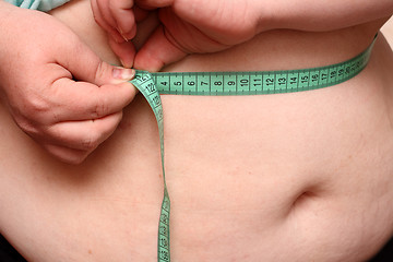 Image showing overweight women stomach