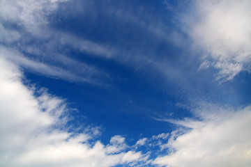 Image showing deep blue sky with clouds