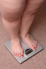 Image showing women legs with overweight