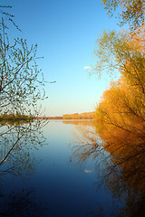 Image showing blue and yellow lake landscape