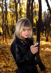 Image showing girl messaging with phone
