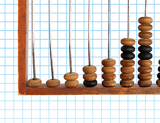 Image showing increase diagram on old abacus