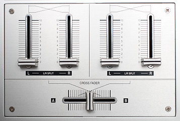 Image showing fading controls of dj music mixer