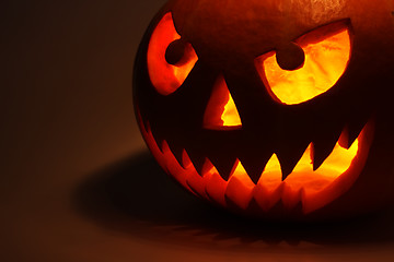 Image showing Halloween pumpkin in dark