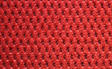 Image showing red upholster material close-up