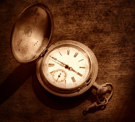 Image showing Old silver watch