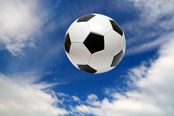 Image showing football soccer ball under blue sky