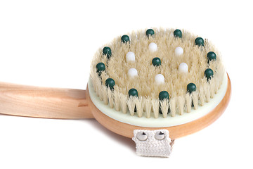 Image showing Wooden massager with natural bristle