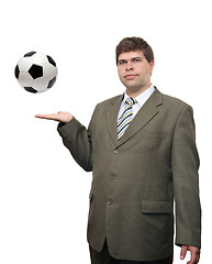 Image showing businessman with soccer ball 