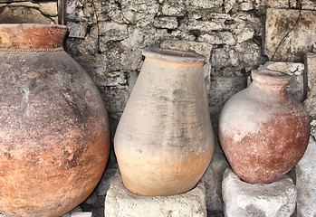 Image showing Ancient greek amphoras