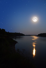 Image showing moonbeam in river