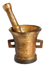 Image showing Old bronze mortar